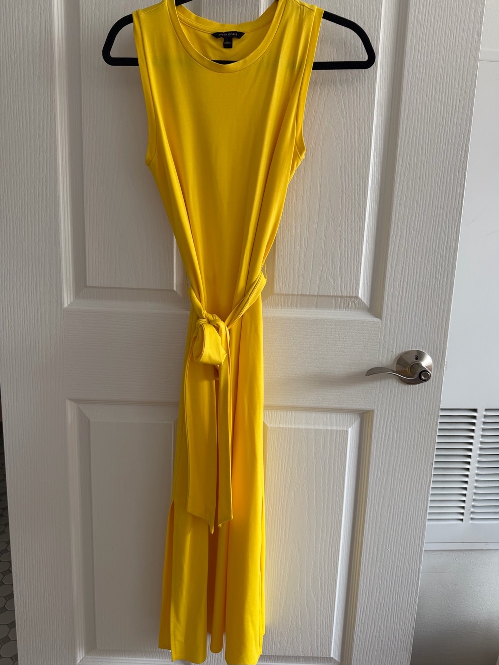 Banana Republic Bright Yellow Sleeveless Tie-Waist Midi Dress Size XS
